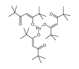 三(2,2,6,6-四甲基-3,5-庚二酮基)钌(III)结构式