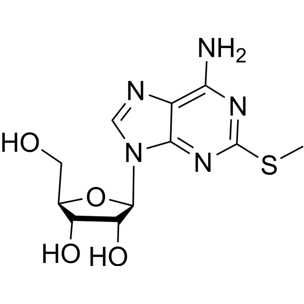 (2R,3R,4R,5R)-2-(6-amino-2-methylsulfanyl-purin-9-yl)-5-(hydroxymethyl)oxolane-3,4-diol Structure