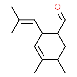 (1α,2β,5α)-4,5-dimethyl-2-(2-methylpropen-2-yl)cyclohex-3-ene-1-carbaldehyde结构式