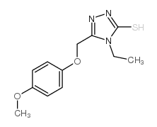 4-乙基-5-[(4-甲氧基苯氧基)甲基]-4H-1,2,4-噻唑-3-硫醇结构式