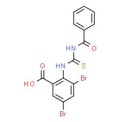 2-[[(BENZOYLAMINO)THIOXOMETHYL]AMINO]-3,5-DIBROMO-BENZOIC ACID Structure