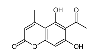 6-acetyl-5,7-dihydroxy-4-methylchromen-2-one结构式