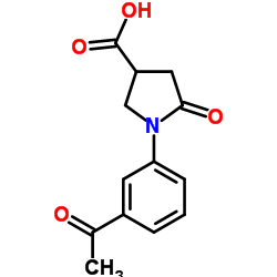 1-(3-Acetylphenyl)-5-oxo-3-pyrrolidinecarboxylic acid Structure