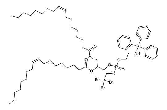 3-(((2,2,2-tribromoethoxy)(2-(tritylamino)ethoxy)phosphoryl)oxy)propane-1,2-diyl dioleate结构式