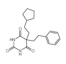 2,4,6(1H,3H,5H)-Pyrimidinetrione,5-(2-cyclopentylethyl)-5-(2-phenylethyl)-结构式