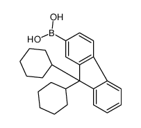 (9,9-dicyclohexylfluoren-2-yl)boronic acid结构式