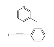(iodoethynyl)benzene compound with 3-methylpyridine (1:1)结构式