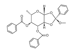 3,4-di-O-benzoyl-1,2-O-(alpha-methoxybenzylidene)-beta-L-rhamnopyranose Structure