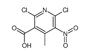 2,6-dichloro-4-methyl-5-nitropyridine-3-carboxylic acid结构式