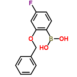 2-苄氧基-4-氟苯硼酸结构式