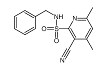 N-benzyl-3-cyano-4,6-dimethylpyridine-2-sulfonamide结构式