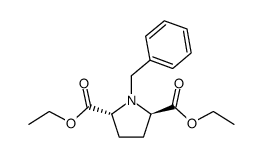 trans-2,5-bis(ethoxycarbonyl)-N-benzylpyrrolidine结构式