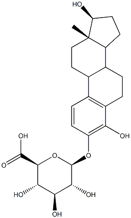 (17beta)-4,17-Dihydroxyestra-1,3,5(10)-trien-3-yl beta-D-glucopyranosiduronic acid Structure