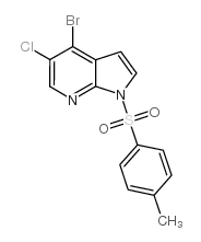 4-溴-5-氯-1-[(4-甲基苯基)磺酰基]-1H-吡咯[2,3-B]吡啶结构式