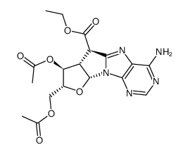 3',5'-di-O-acetyl-2'-deoxy-2''-ethoxycarbonyl-8,2'-methylene-cycloadenosine Structure