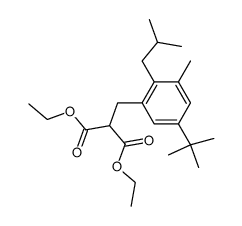 Diethyl 3-t-butyl-6-isobutyl-5-methylbenzylmalonate结构式