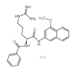 N-[(1S)-4-[(氨基亚胺甲基)氨基]-1-[[(4-甲氧基-2-萘基)氨基]羰基]丁基]-苯甲酰胺单盐酸盐结构式