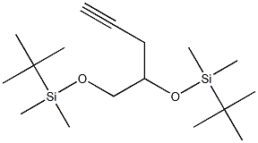 4,5-Bis-(tert-butyl-dimethyl-silanyloxy)-pent-1-yne结构式