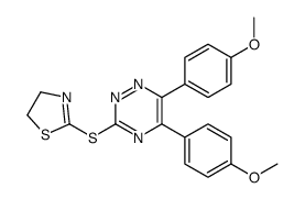 2-[[5,6-bis(4-methoxyphenyl)-1,2,4-triazin-3-yl]sulfanyl]-4,5-dihydro-1,3-thiazole结构式