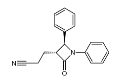 3-((3R,4S)-2-oxo-1,4-diphenylazetidin-3-yl)propanenitrile结构式