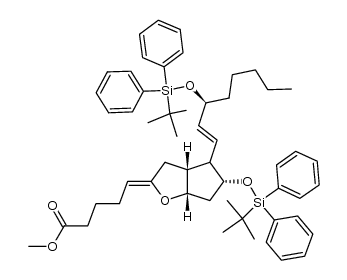 methyl 11α,15(S)-bis[[(1,1-dimethylethyl)diphenylsilyl]oxy]-6,9α-epoxyprosta-5(Z),13(E)-dien-1-oate结构式