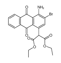 diethyl 2-(1-amino-2-bromo-9,10-anthraquinone-4-yl)propanedioate Structure