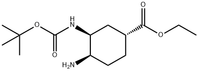 (1R,3S,4R)-4-氨基-3-{[(叔丁氧基)羰基]氨基}环己烷-1-羧酸乙酯结构式