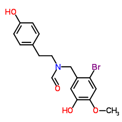 N-(p-Hydroxyphenethyl)-N-(2-bromo-5-hydroxy-4-methoxybenzyl)formamide Structure