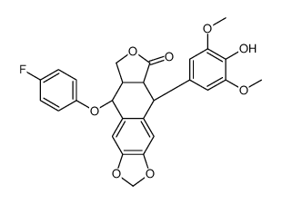 (5S,5aR,8aR,9R)-5-(4-fluorophenoxy)-9-(4-hydroxy-3,5-dimethoxyphenyl)-5a,6,8a,9-tetrahydro-5H-[2]benzofuro[5,6-f][1,3]benzodioxol-8-one结构式