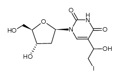 5-(1-hydroxy-2-iodoethyl)-2'-deoxyuridine Structure