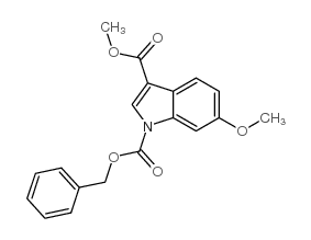 6-甲氧基吲哚-1,3-二羧酸-1-苄基-3-甲酯结构式