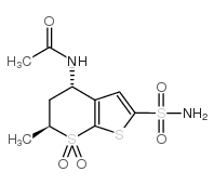 N-[(4S,6S)-6-甲基-7,7-二氧代-2-磺酰胺基-5,6-二氢-4H-噻吩并[2,3-b]噻喃-4-基]乙酰胺结构式