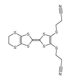 4,5-bis(cyanoethylthio)-1,3-dithiole-2-[(4,5-ethylenedithio)-1,3-dithiole-2-ylidene]结构式