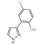 4-氯-2-(1H-吡唑-3-基)苯酚结构式