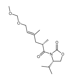 (S)-4-isopropyl-3-((S,E)-6-(methoxymethoxy)-2,4-dimethylhex-4-enoyl)oxazolidin-2-one Structure