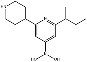 2-(sec-Butyl)-6-(piperidin-4-yl)pyridine-4-boronic acid Structure