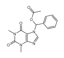 (1,3-Dimethyl-2,6(1H,3H)-dioxopurin-7-yl)(phenyl)methyl acetate Structure