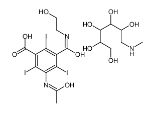 1-deoxy-1-(methylamino)-D-glucitol 3-(acetylamino)-5-[[(2-hydroxyethyl)amino]carbonyl]-2,4,6-triiodobenzoate Structure