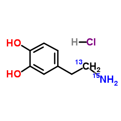2-(3,4-dihydroxyphenyl)ethyl-1-13c-amine-15n hcl Structure