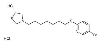 3-[7-(5-bromopyridin-2-yl)sulfanylheptyl]-1,3-thiazolidine,dihydrochloride结构式