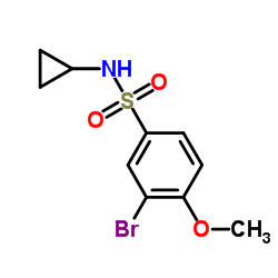 3-Bromo-N-cyclopropyl-4-methoxybenzenesulfonamide结构式