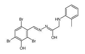 2-(2-methylanilino)-N-[(Z)-(2,4,6-tribromo-3-hydroxyphenyl)methylideneamino]acetamide结构式