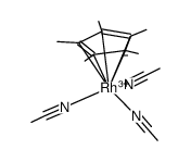 Tris(acetonitrile)pentamethylcyclopentadienylrhodium(III) hexafluoroantimonate, min. 98 Structure