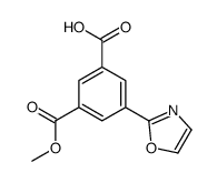 3-(甲氧基羰基)-5-(噁唑-2-基)苯甲酸结构式