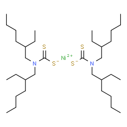 (bis(2-ethylhexyl)amino)methanedithioate, nickel(+2) cation结构式