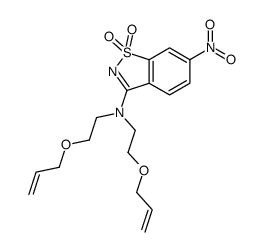 6-nitro-1,1-dioxo-N,N-bis(2-prop-2-enoxyethyl)-1,2-benzothiazol-3-amine结构式
