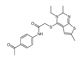 Acetamide, N-(4-acetylphenyl)-2-[(5-ethyl-2,6-dimethylthieno[2,3-d]pyrimidin-4-yl)thio]- (9CI) Structure