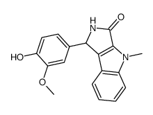 1-(4-hydroxy-3-methoxy-phenyl)-4-methyl-1,4-dihydro-2H-pyrrolo[3,4-b]indol-3-one结构式