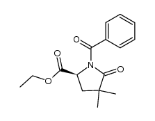 (S)-ethyl N-benzoyl-4,4-dimethylpyroglutamate Structure