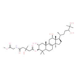 (24R)-5α-Lanost-8-ene-2α,3β,12α,24,25-pentol 3-[3-hydroxy-5-[(2-methoxy-2-oxoethyl)amino]-3-methyl-5-oxopentanoate]结构式